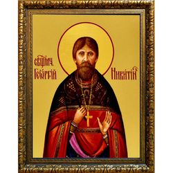 Георгий Никитин Священномученик пресвитер. Икона на холсте.
