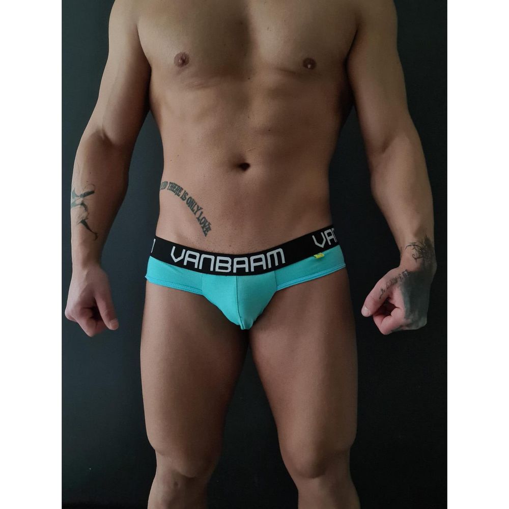 Мужские трусы слипы бирюзовые Van Baam 	48135