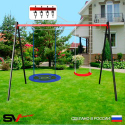 Уличные качели Sv Sport УК178В2 (3.0м/Гнездо Оксф. 100см/"Лодочка"/Подвесы на втулке 2к)