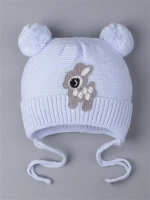 Шапка зимняя детская вязаная на завязках