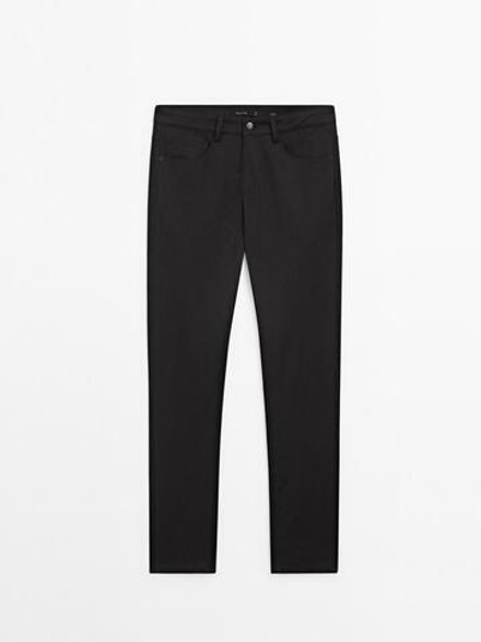 Massimo Dutti Зауженные брюки из смесового хлопка, серый