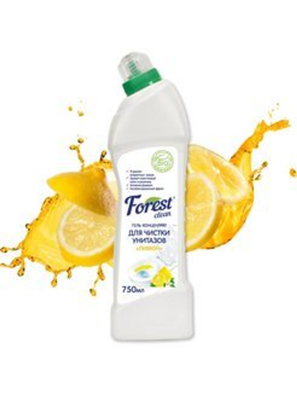 Гель концентрат для чистки унитаза "Лимон" 750мл 16шт/кор Forest clean 353