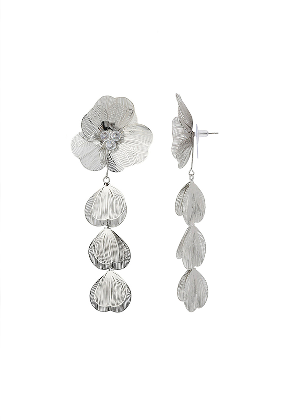 Серьги "Цветы" цвет - серебро
