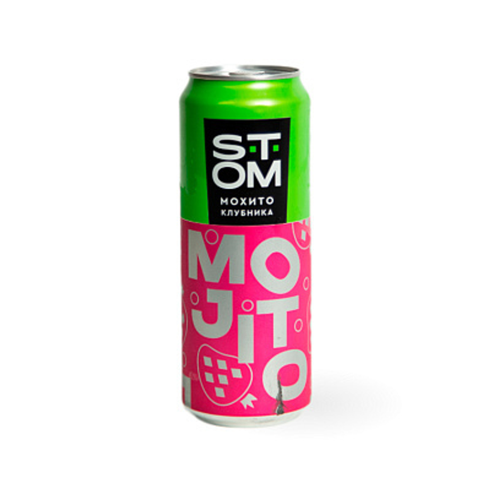 Мохито "Стом" Клубника с газом 0,45л ж/б