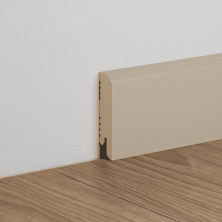 Плинтус напольный бежево-серый K-02 70 мм МДФ Ликорн RAL 7006