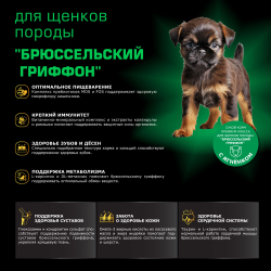 Корм сухой для щенков породы Брюссельский гриффон, премиум полнорационный комплекс, с ягненком, 800 гр, QUATTRO