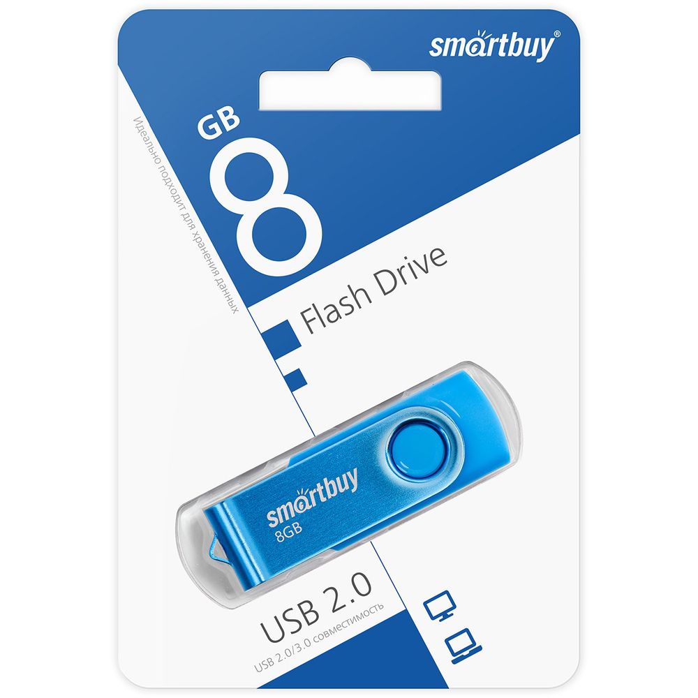 USB карта памяти 8ГБ Smart Buy Twist (синий)
