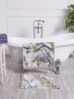 Набор ковриков для ванной и туалета, 60x100/50x60 см, цвет Серо-Бежевый