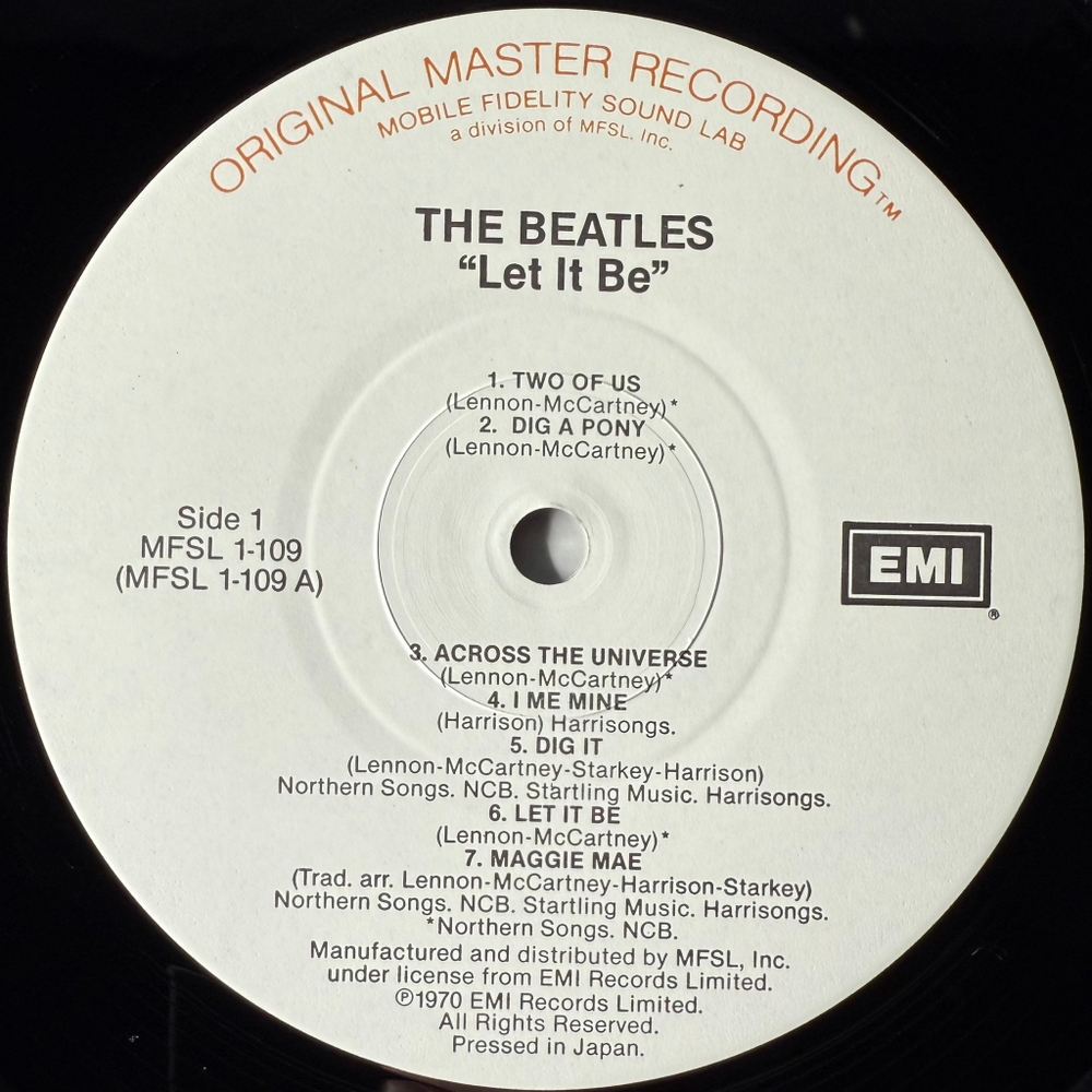 The Beatles ‎– Let It Be (США 1986г.)