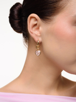 Серьги "Whale Amour" gold розовый кварц