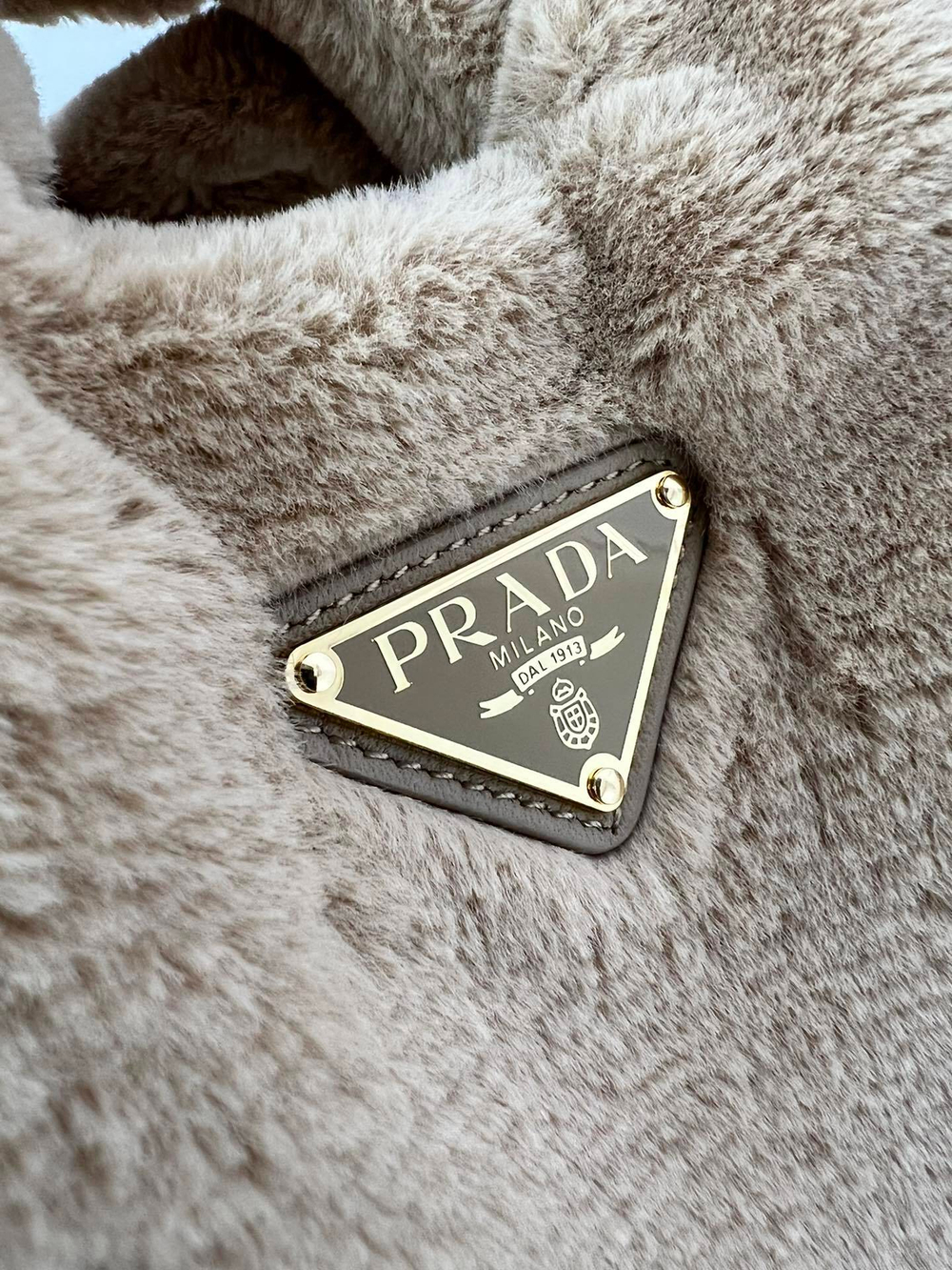 Prada Shearling Mini Handbag 18 cm