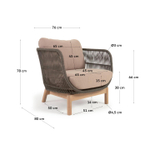 Кресло Catalina из зеленой веревки и массива акации