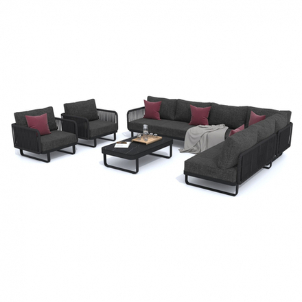 Лаунж зона угловая Ideal Patio БЕЛЛИСА С модульная маренго