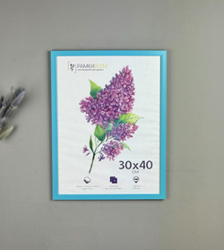 Фоторамка 30х40 см голубая, без фактуры, арт. 3040.746767