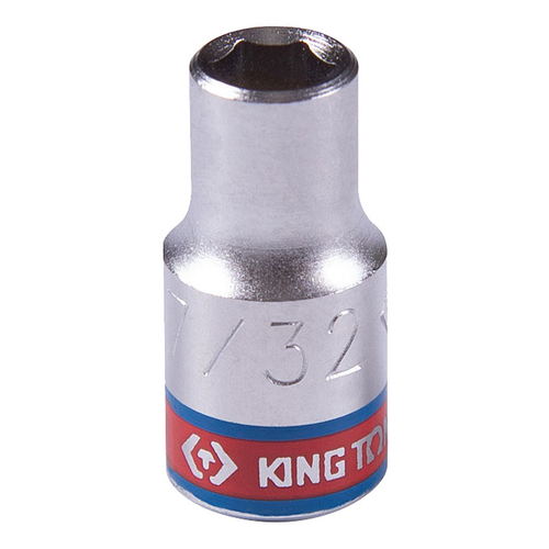 KING TONY (233507S) Головка торцевая стандартная шестигранная 1/4", дюймовая 7/32"