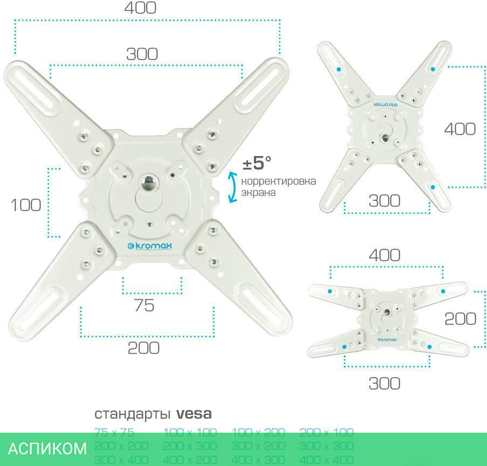 Кронштейн Kromax Atlantis-40 белый (20216)