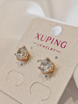 Серьги Xuping «Сияющий кристалл» Gold 18K