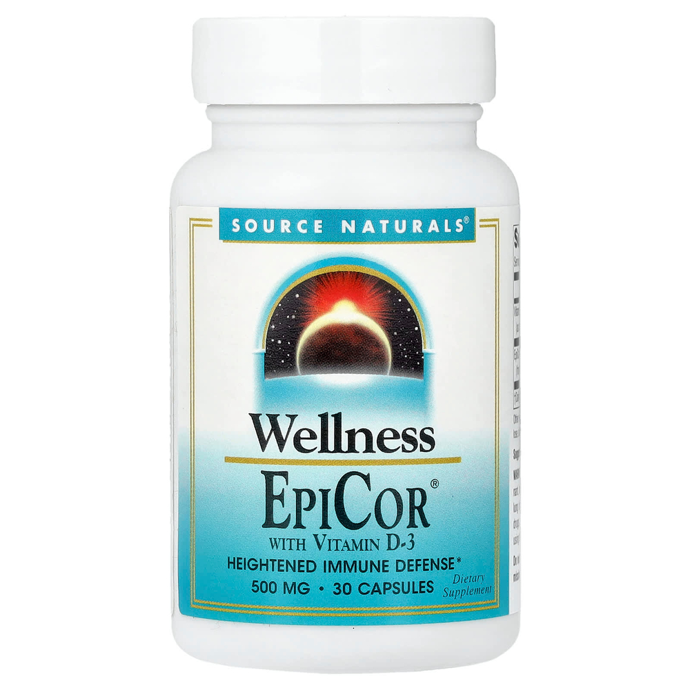 Source Naturals, Wellness, EpiCor® с витамином D3, 30 капсул