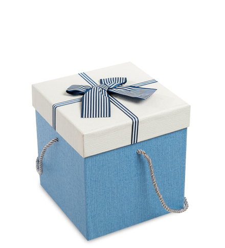 WG-10/2-B Коробка подарочная «Куб» цв.голуб./бел
