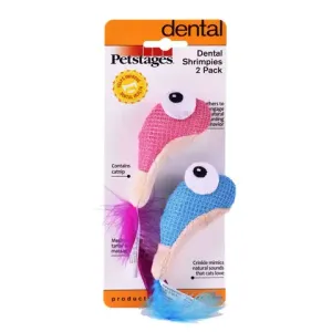 Игрушка для кошек Petstages Dental "Креветки" с кошачьей мятой 2 шт.