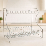 Сушилка для посуды 398*242*375мм с поддоном, цельносварная, хром