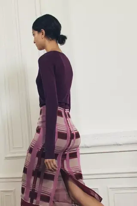 ZARA ЮБКА ИЗ ТКАНИ С ПРИНТОМ — ZW COLLECTION, РОЗОВЫЙ