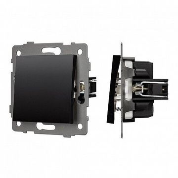 Механизм выключателя одноклавишный возвратная клавиша 049880 черный SWT-MKR1-PL-BK-V (250V, 10A) Arlight