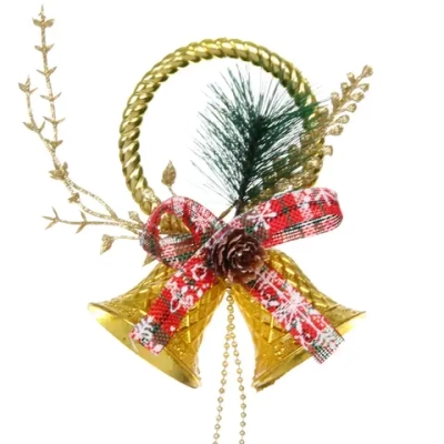 Украшение новогоднее «Звенящие колокольчики» 32*11 см, Золото