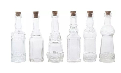 Бутылочка декоративная "Прованс" в ассортименте 3x12/4x12/3x13,5/4,5x12,5см стекло