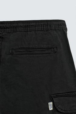 ZARA ШОРТЫ КАРГО RELAXED FIT С ЭФФЕКТОМ ПОТЕРТОСТИ, ЧЕРНЫЙ