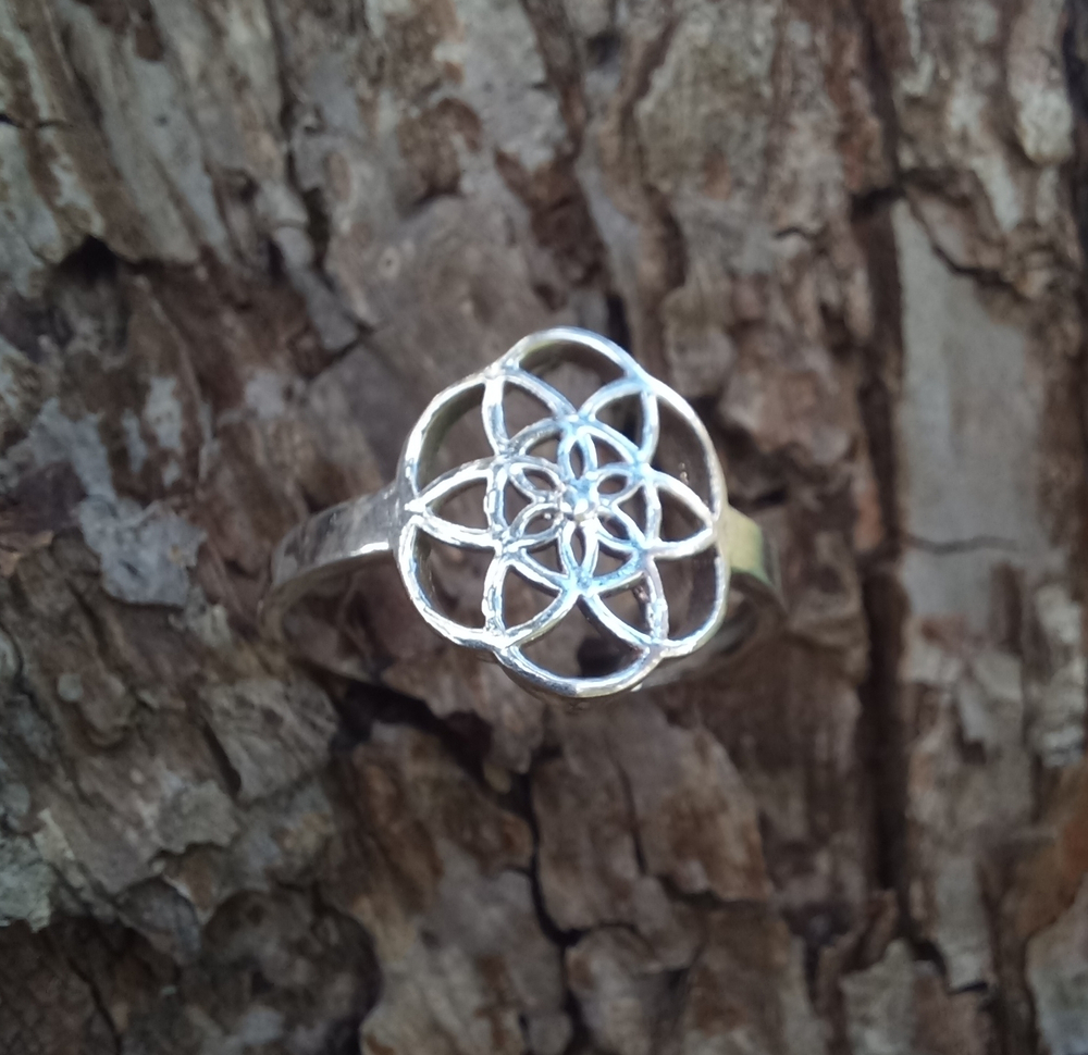 Кольцо СЕМЯ ЖИЗНИ, серебро