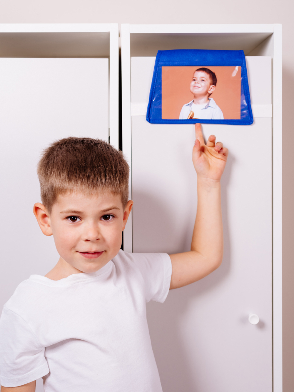 Кармашки в садик 85х20 Робот (синий)