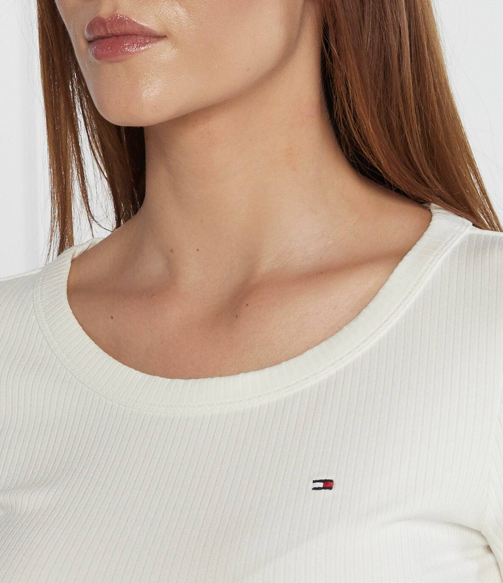 Блузка 5X2 RIB O-NK LS Tommy Hilfiger - белый(WW0WW38869)