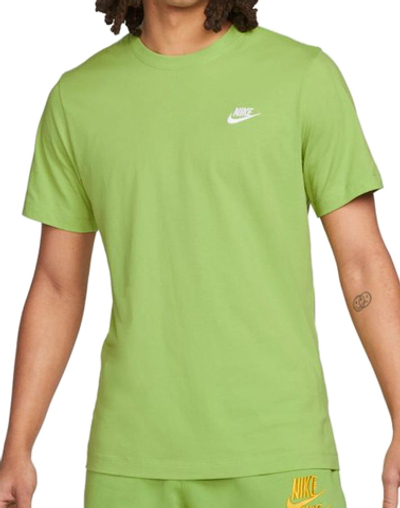 Футболка мужская теннисная Nike NSW Club Tee M - vivid green/white