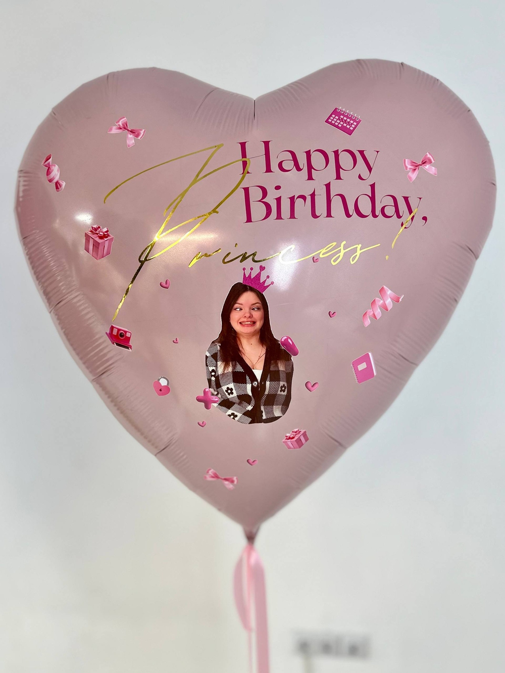 Воздушные шары сердце большое с приколами стикерами на день рождение №3733