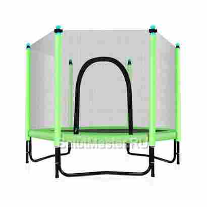 Батут с сеткой, диаметр 5 фт, зеленый