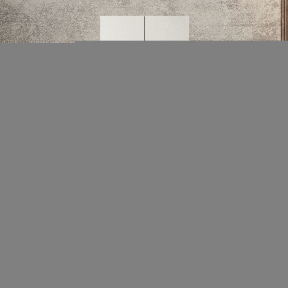 Шкаф Агератум МДФ двухсекционный с антресолью Лайн флай (0,27) А10029 матовая - Орех Экко 9459  100*45*220