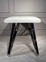 Стол обеденный Ist Casa Соар-2, 180х90х76 см, бело-серая керамика, хром серебро