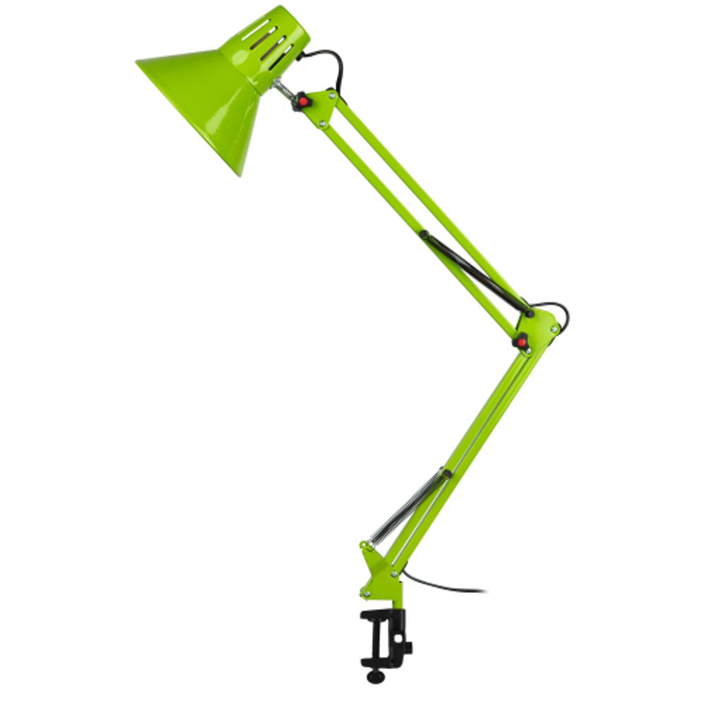 Настольный светильник ЭРА N-121-E27-40W-GR Е27 на струбцине зеленый | Настольные светильники под лампу