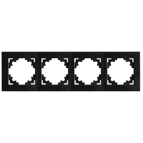 Рамка 4-местная, металл, STEKKER MFR00-7004-05, серия Катрин, черный 50024