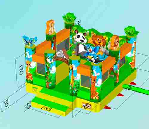 Коммерческий надувной батут - площадка "В гостях у зайки" 4*4*3 м