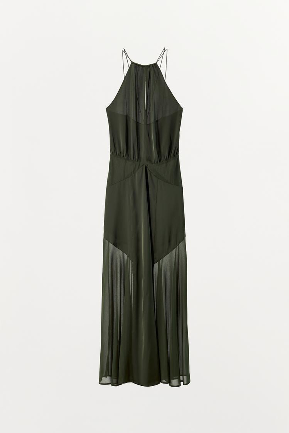 ZARA ДЛИННОЕ ПЛАТЬЕ ХАЛТЕР, ХАКИ