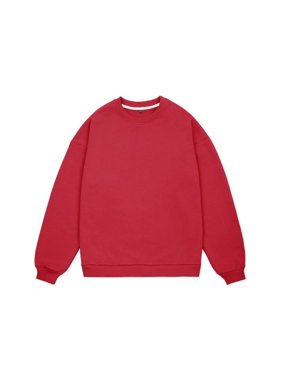 Свитшот оверсайз, без начеса (красный)