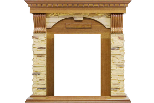 Каминокомплект Dublin -  Дуб / Сланец с очагом Aspen Black