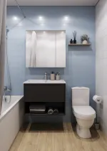 Тумба AQUATON Форм 75 антрацит, Раковина Элина 75, Фасад антрацит
