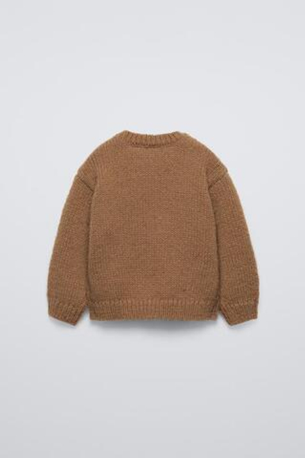 ZARA СВИТЕР С ЦВЕТАМИ, ГОРЧИЧНЫЙ