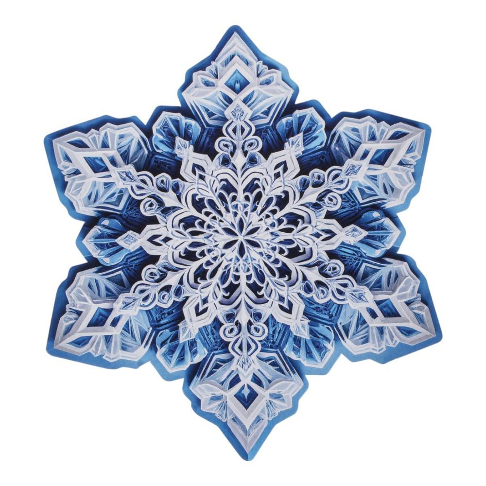 Вырубная фигурка оформительская двухсторонняя "Снежинка" ВД-лак М-17423 (Сфера)