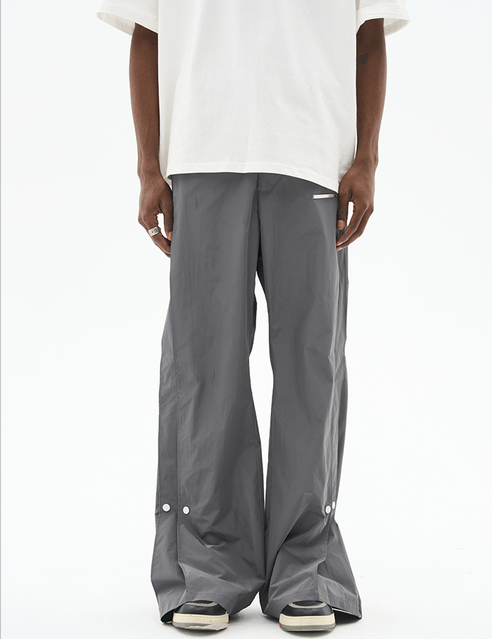 [FROM MOSCOW] Брюки HARSHandCRUEL Wide fit Nylon Buttoned Pants