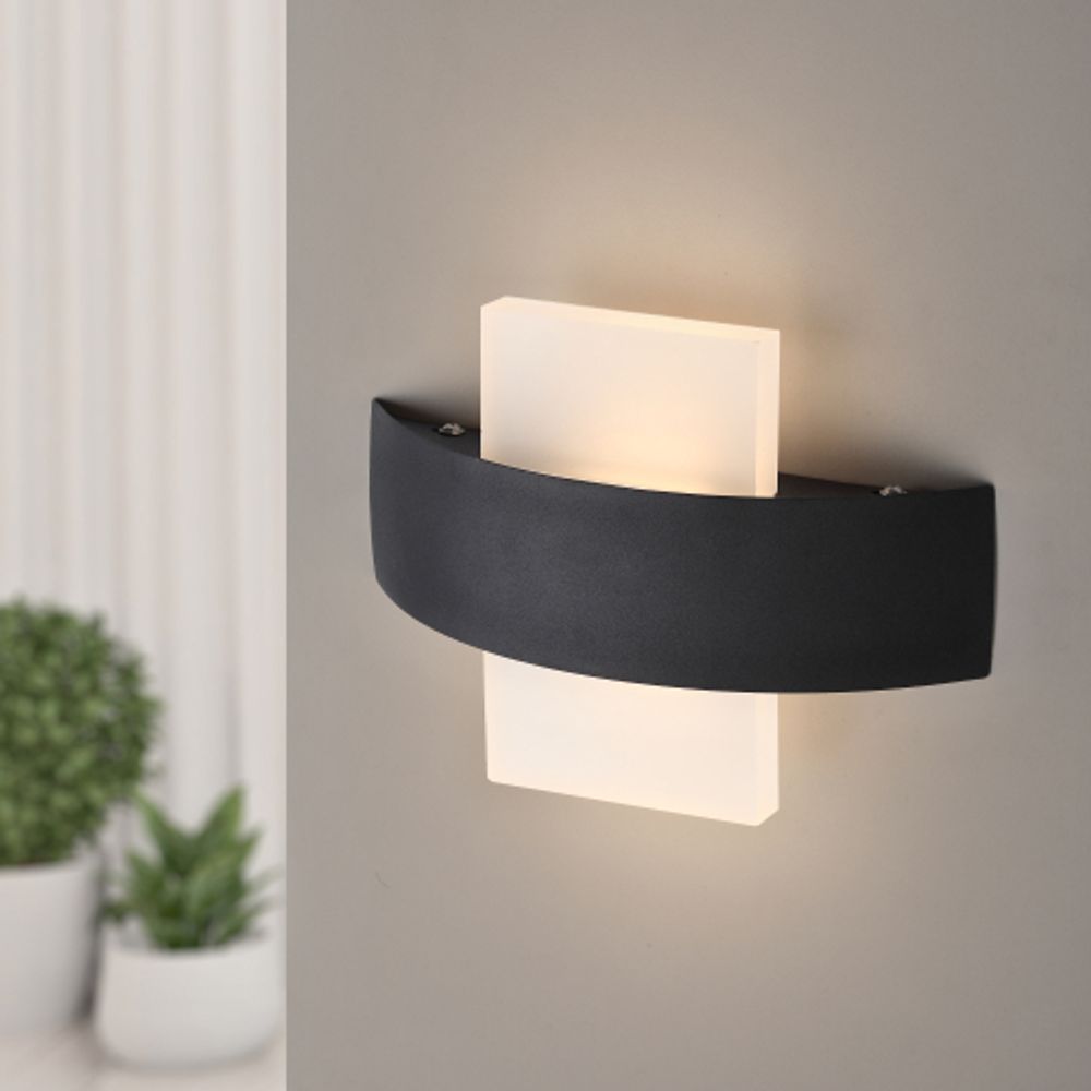 Декоративная подсветка светодиодная ЭРА WL7 WH+BK 6Вт IP54 белый/черный | Настенная подсветка