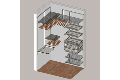 Гардеробная система в нишу спальни белый